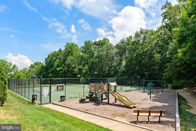 7504 Oldham Way, Alexandria, VA 22315 - community playground featuring a tennis court