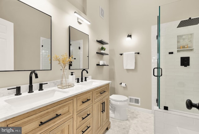 7504 Oldham Way, Alexandria, VA 22315 - full bath with a shower stall, double vanity, and toilet