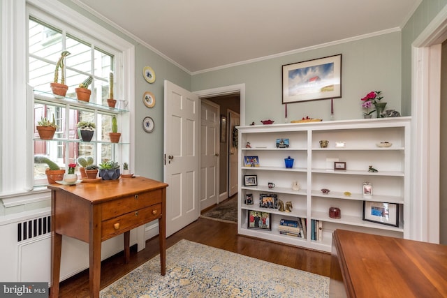 1431 Wheatsheaf Ln, Abington, PA 19001 - living area with dark wood finished floors and crown molding