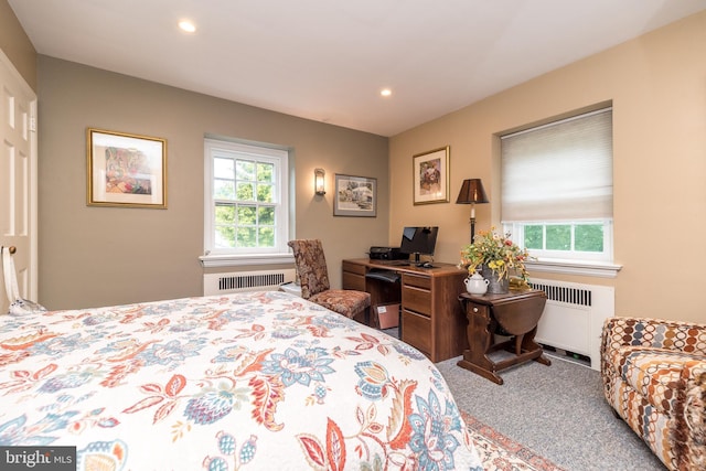 1431 Wheatsheaf Ln, Abington, PA 19001 - carpeted bedroom featuring radiator heating unit, multiple windows, and recessed lighting