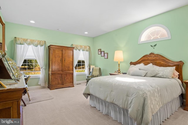 26360 Timbercreek Ln, Millsboro, DE 19966 - bedroom featuring multiple windows, light colored carpet, baseboards, and recessed lighting