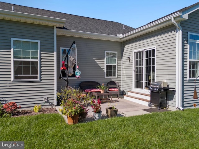 26360 Timbercreek Ln, Millsboro, DE 19966 - rear view of property featuring a patio area, a lawn, and roof with shingles