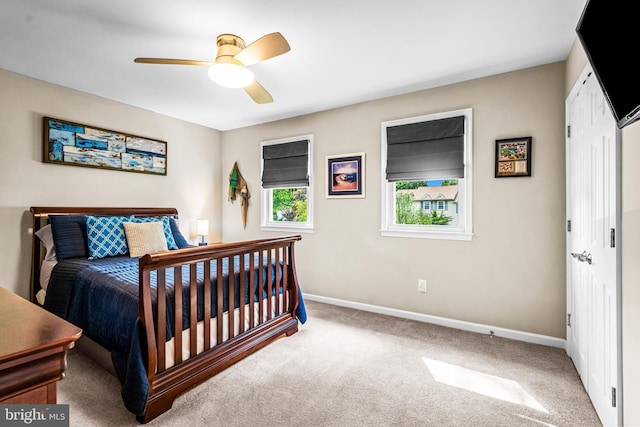 4047 Holly Way, Doylestown, PA 18902 - bedroom with baseboards, carpet flooring, and a ceiling fan