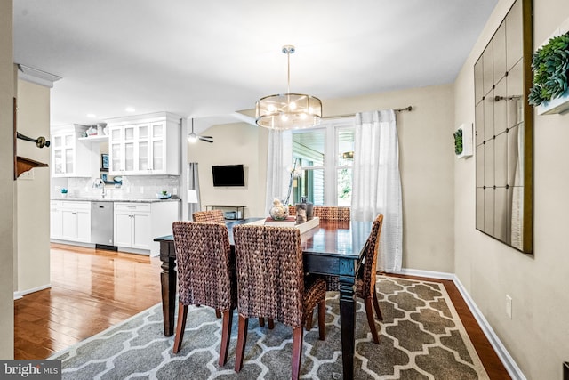 4047 Holly Way, Doylestown, PA 18902 - dining room with light wood finished floors, baseboards, a chandelier, and recessed lighting