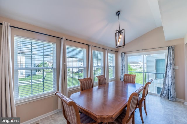 193 S Savanna Dr, Pottstown, PA 19465 - dining space with baseboards, healthy amount of natural light, and lofted ceiling