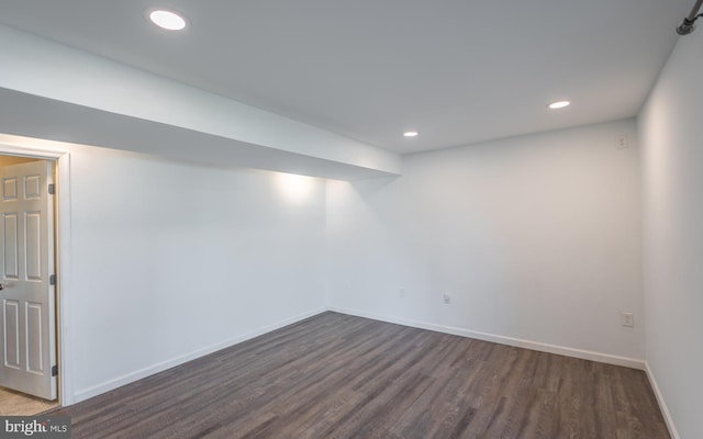 193 S Savanna Dr, Pottstown, PA 19465 - finished basement with dark wood-style flooring, baseboards, and recessed lighting