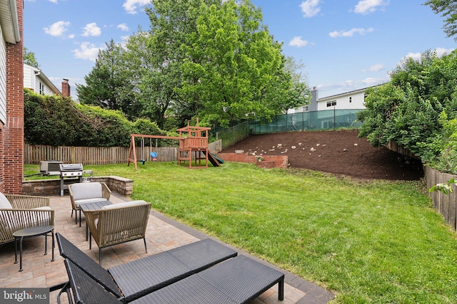 9212 E Parkhill Dr, Bethesda, MD 20814 - view of yard with a playground, a patio, and an outdoor hangout area