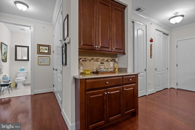 5328 Meridian Blvd, Warrington, PA 18976 - corridor featuring dark wood-style flooring, crown molding, and baseboards