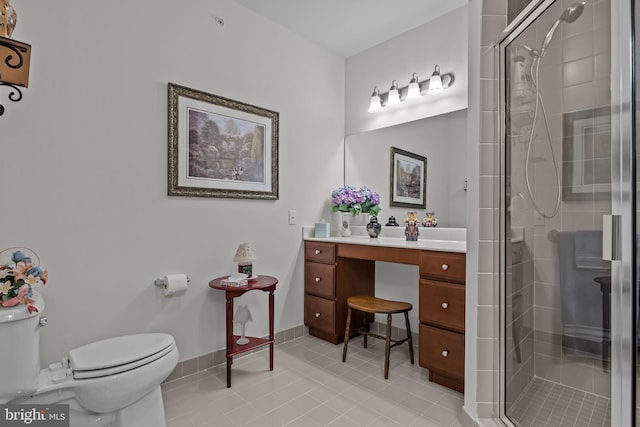 5328 Meridian Blvd, Warrington, PA 18976 - full bath featuring toilet, vanity, tile patterned flooring, and a shower stall