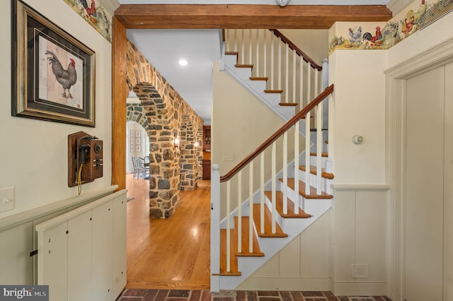 601 Maplewood Rd, Wayne, PA 19087 - staircase with wood finished floors