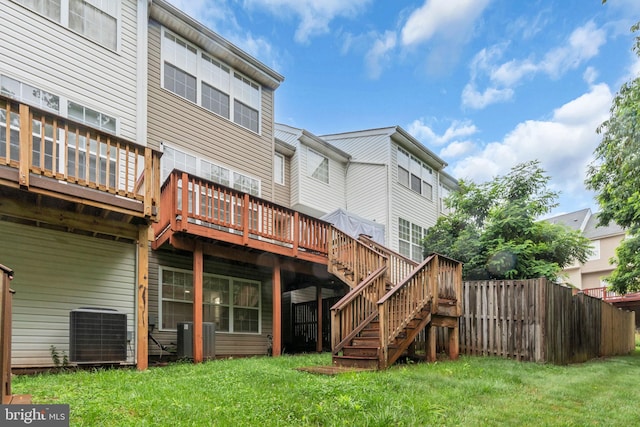 20524 Blue Heron Ter, Sterling, VA 20165 - rear view of property with a wooden deck and stairway
