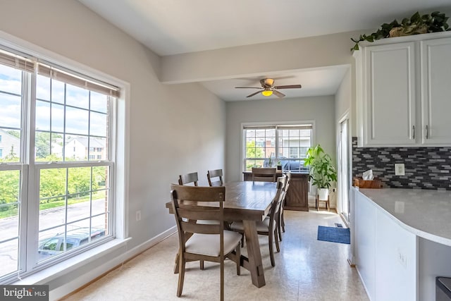 222 Hawks View Sq SE, Leesburg, VA 20175 - dining area featuring a ceiling fan and light floors