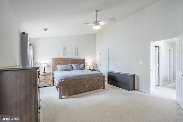 222 Hawks View Sq SE, Leesburg, VA 20175 - bedroom with lofted ceiling, carpet flooring, ceiling fan, and baseboards
