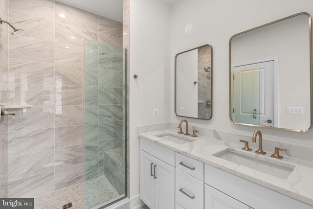23062 Soaring Heights Ter, Ashburn, VA 20148 - full bathroom with a stall shower and double vanity