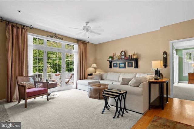 111 Brookline Ct, Avondale, PA 19311 - living room with a ceiling fan and carpet