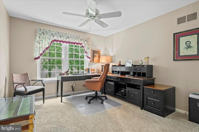 111 Brookline Ct, Avondale, PA 19311 - carpeted office with a ceiling fan and baseboards