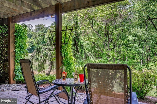 111 Brookline Ct, Avondale, PA 19311 - view of patio / terrace featuring a forest view