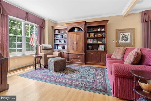 111 Brookline Ct, Avondale, PA 19311 - sitting room with wood finished floors, crown molding, and baseboards
