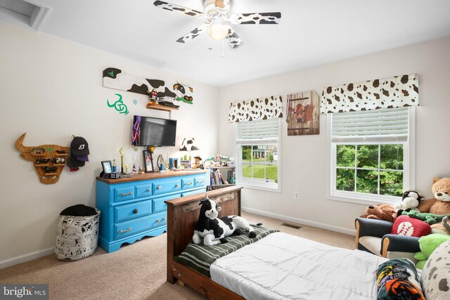 550 Long Meadow Dr, Fredericksburg, VA 22406 - bedroom featuring light carpet and ceiling fan