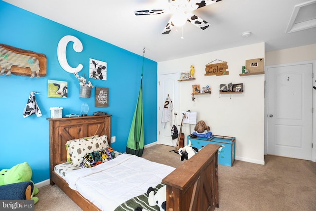 550 Long Meadow Dr, Fredericksburg, VA 22406 - carpeted bedroom featuring ceiling fan and baseboards