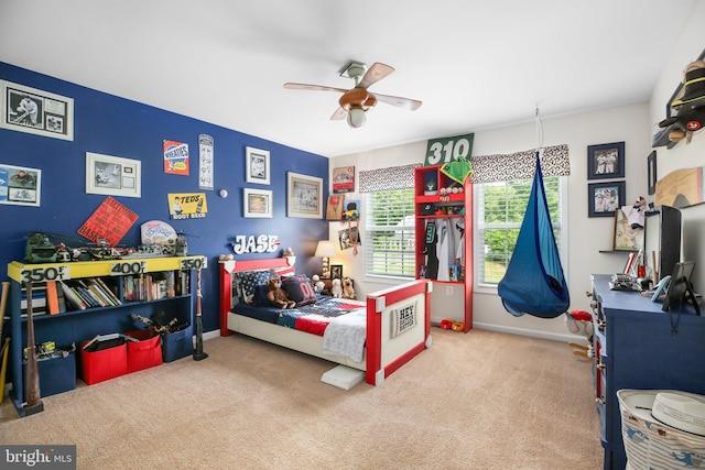 550 Long Meadow Dr, Fredericksburg, VA 22406 - carpeted bedroom with a ceiling fan and baseboards