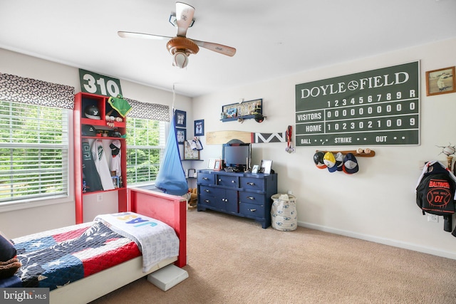550 Long Meadow Dr, Fredericksburg, VA 22406 - bedroom with carpet and a ceiling fan