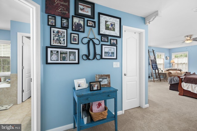 550 Long Meadow Dr, Fredericksburg, VA 22406 - corridor with baseboards and carpet floors