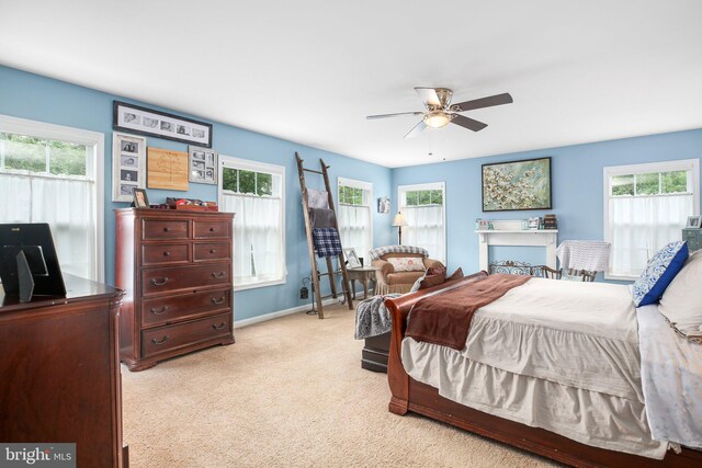 550 Long Meadow Dr, Fredericksburg, VA 22406 - bedroom featuring light carpet and ceiling fan