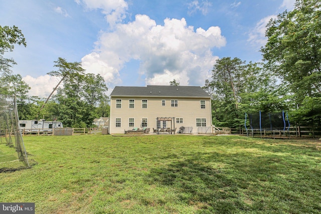 550 Long Meadow Dr, Fredericksburg, VA 22406 - rear view of property featuring a trampoline