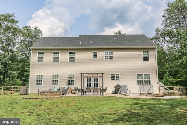550 Long Meadow Dr, Fredericksburg, VA 22406 - rear view of house featuring a pergola, a patio area, and an outdoor hangout area