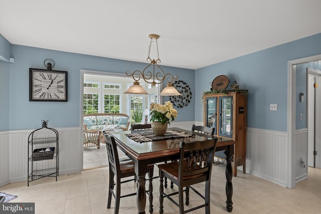 4 False Heather Way, Medford, NJ 08055 - dining room with a wainscoted wall and light tile patterned floors