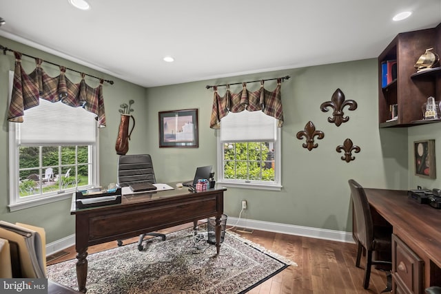 4 False Heather Way, Medford, NJ 08055 - office space featuring baseboards, wood finished floors, and recessed lighting