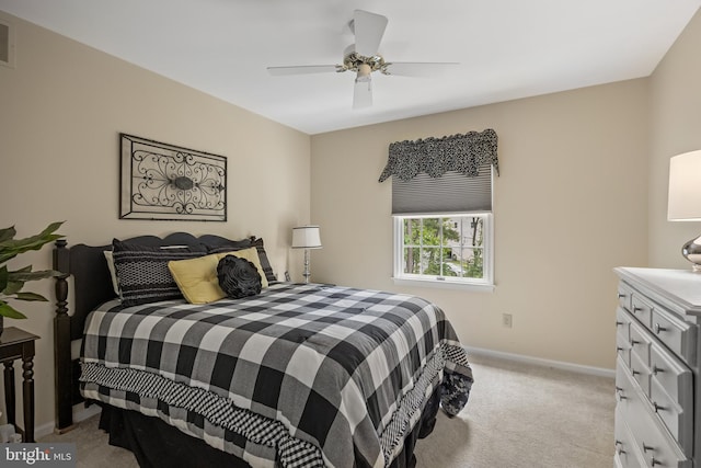 4 False Heather Way, Medford, NJ 08055 - bedroom with light colored carpet, baseboards, and a ceiling fan