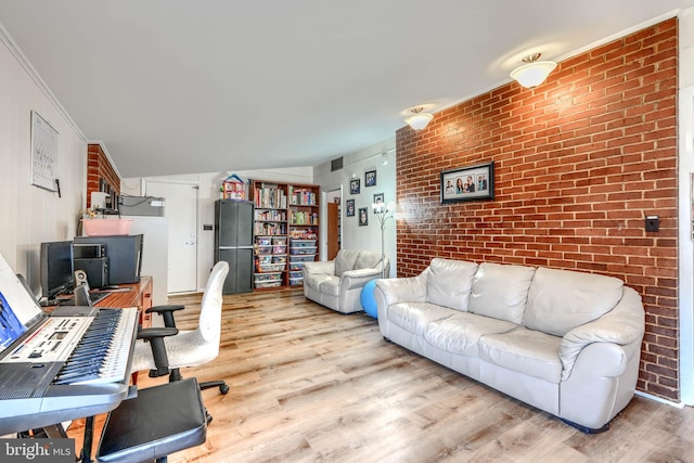 2409 Lightfoot Dr, Baltimore, MD 21209 - office space featuring brick wall and wood finished floors