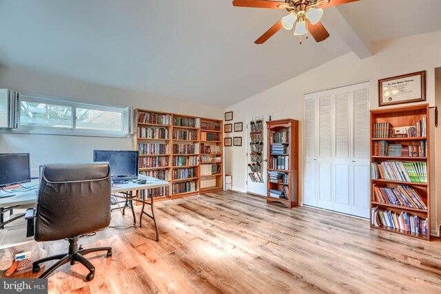2409 Lightfoot Dr, Baltimore, MD 21209 - office area featuring wood finished floors and a ceiling fan