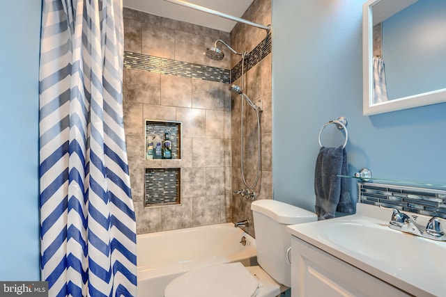 2409 Lightfoot Dr, Baltimore, MD 21209 - full bathroom with shower / bath combo with shower curtain, vanity, and toilet