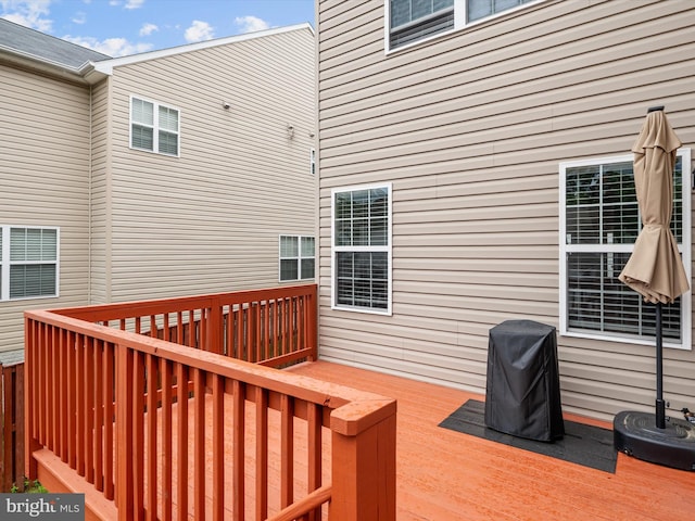 83 Clarence Ave, Severna Park, MD 21146 - wooden terrace with grilling area