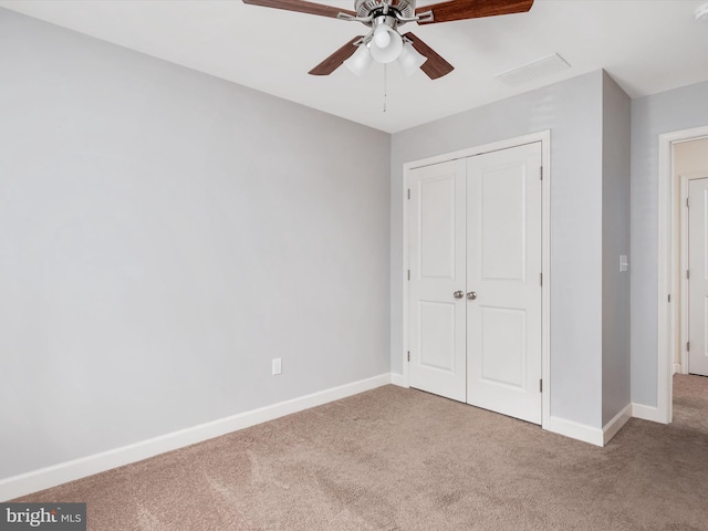 83 Clarence Ave, Severna Park, MD 21146 - unfurnished bedroom with carpet flooring, a closet, baseboards, and ceiling fan