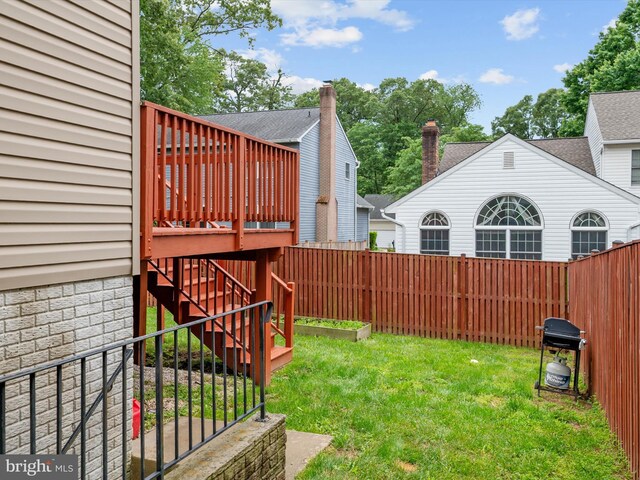 83 Clarence Ave, Severna Park, MD 21146 - view of yard with stairs and a wooden deck
