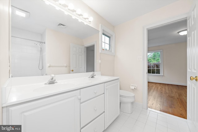 1 Derbyshire Way, Wilmington, DE 19807 - full bathroom featuring double vanity, tile patterned floors, and a shower