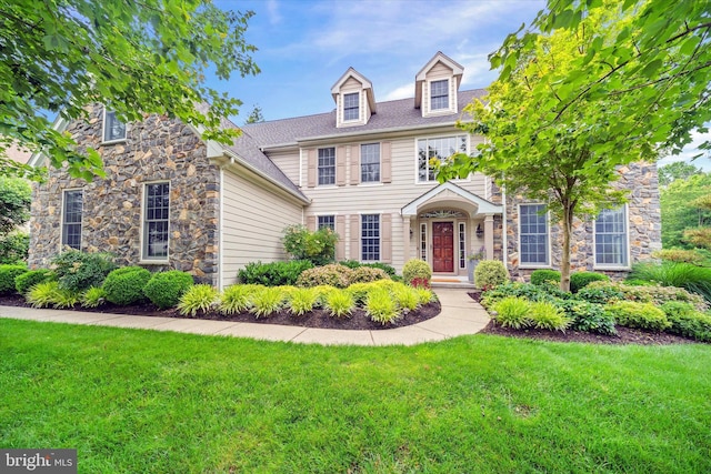 1 Derbyshire Way, Wilmington, DE 19807 - view of front of property featuring stone siding and a front yard