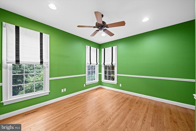 1 Derbyshire Way, Wilmington, DE 19807 - empty room featuring wood finished floors, ceiling fan, and recessed lighting