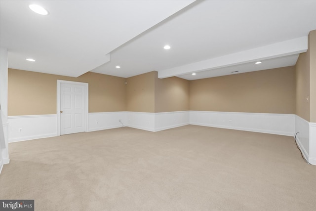 1 Derbyshire Way, Wilmington, DE 19807 - unfurnished room with light carpet, recessed lighting, and a wainscoted wall