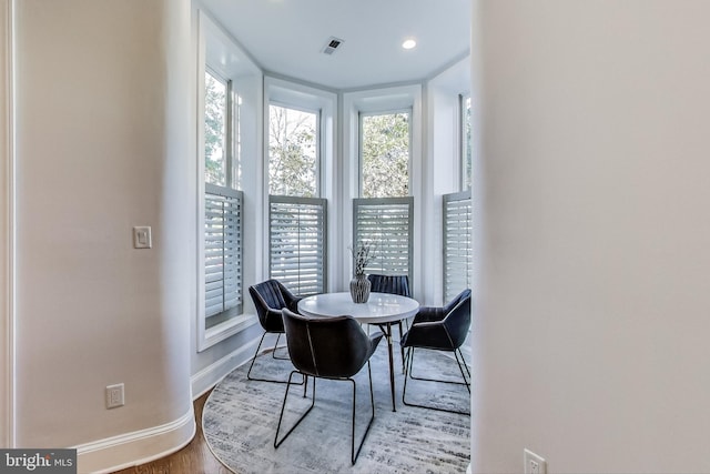 251 8th St NE, Washington, DC 20002 - dining room featuring wood finished floors, baseboards, and recessed lighting