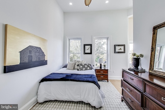251 8th St NE, Washington, DC 20002 - bedroom featuring baseboards, recessed lighting, and a high ceiling