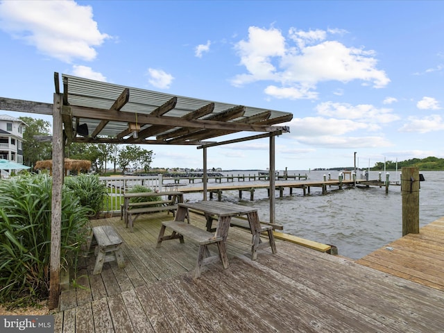 9112 Chesapeake Ave, Sparrows Point, MD 21219 - dock area featuring a water view and boat lift