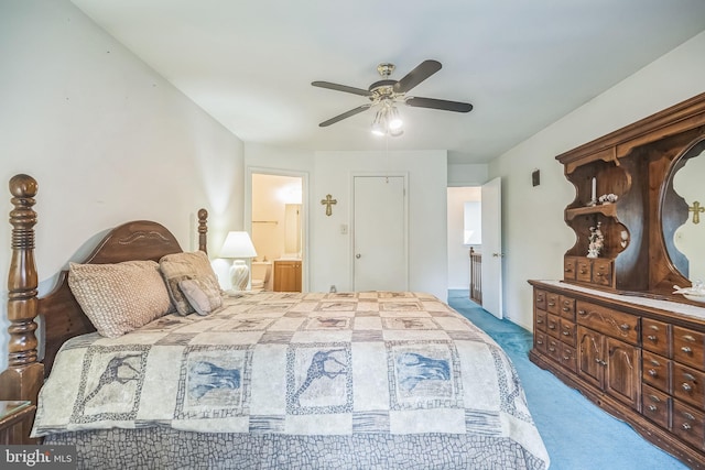 56 Ridgewood Way, Burlington, NJ 08016 - bedroom with carpet floors, ensuite bathroom, and ceiling fan