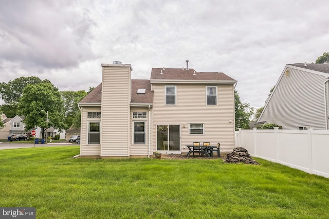 56 Ridgewood Way, Burlington, NJ 08016 - rear view of property featuring a chimney, roof with shingles, and a patio area