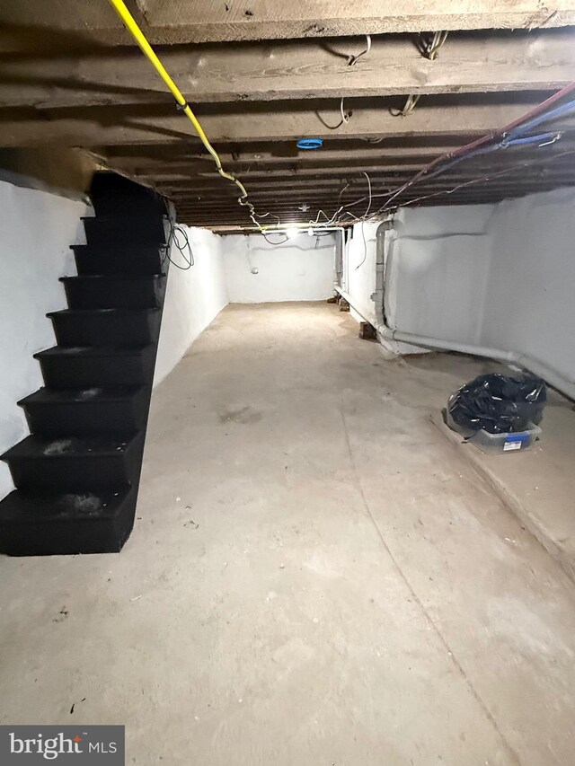 2324 N Lambert St, Philadelphia, PA 19132 - unfinished basement featuring stairway