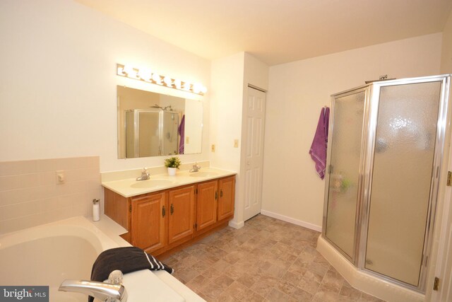 138 Pepperton Ct, Lititz, PA 17543 - bathroom featuring a stall shower, double vanity, and a bath